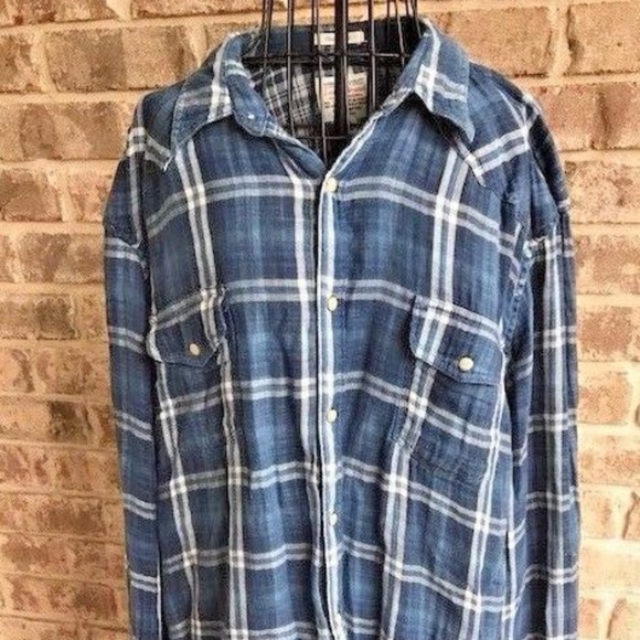 Lucky Brand Other - Lucky Brand XL Blue Indigo Western Pearl Snap NWT